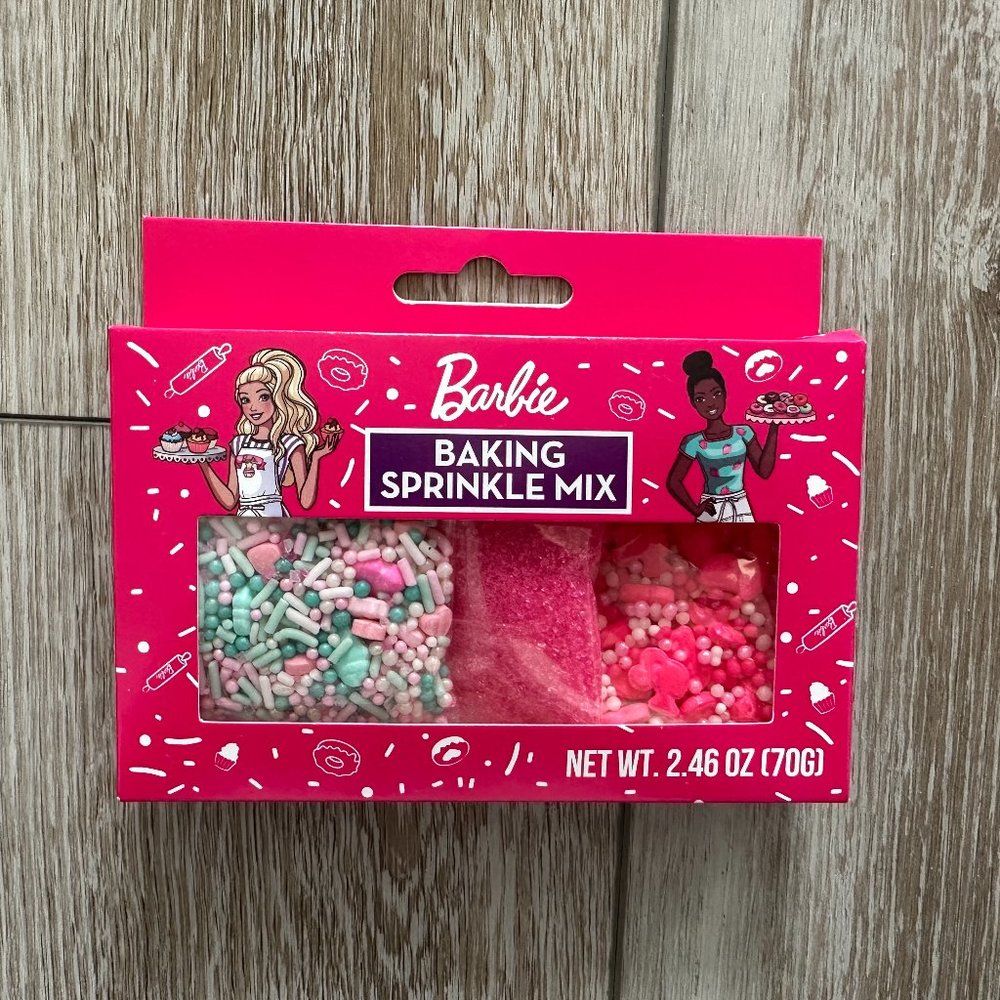 NIP!  Barbie Baking Sprinkle Mix for Cookies Cake Cupcake Decorating Ice Cream